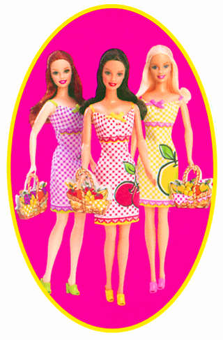 Барби - Фруктовое настроение (рыжая) (Mattel). Чудо-куколка в платье с вишенкой. С длинными волосами и в модных босоножках.